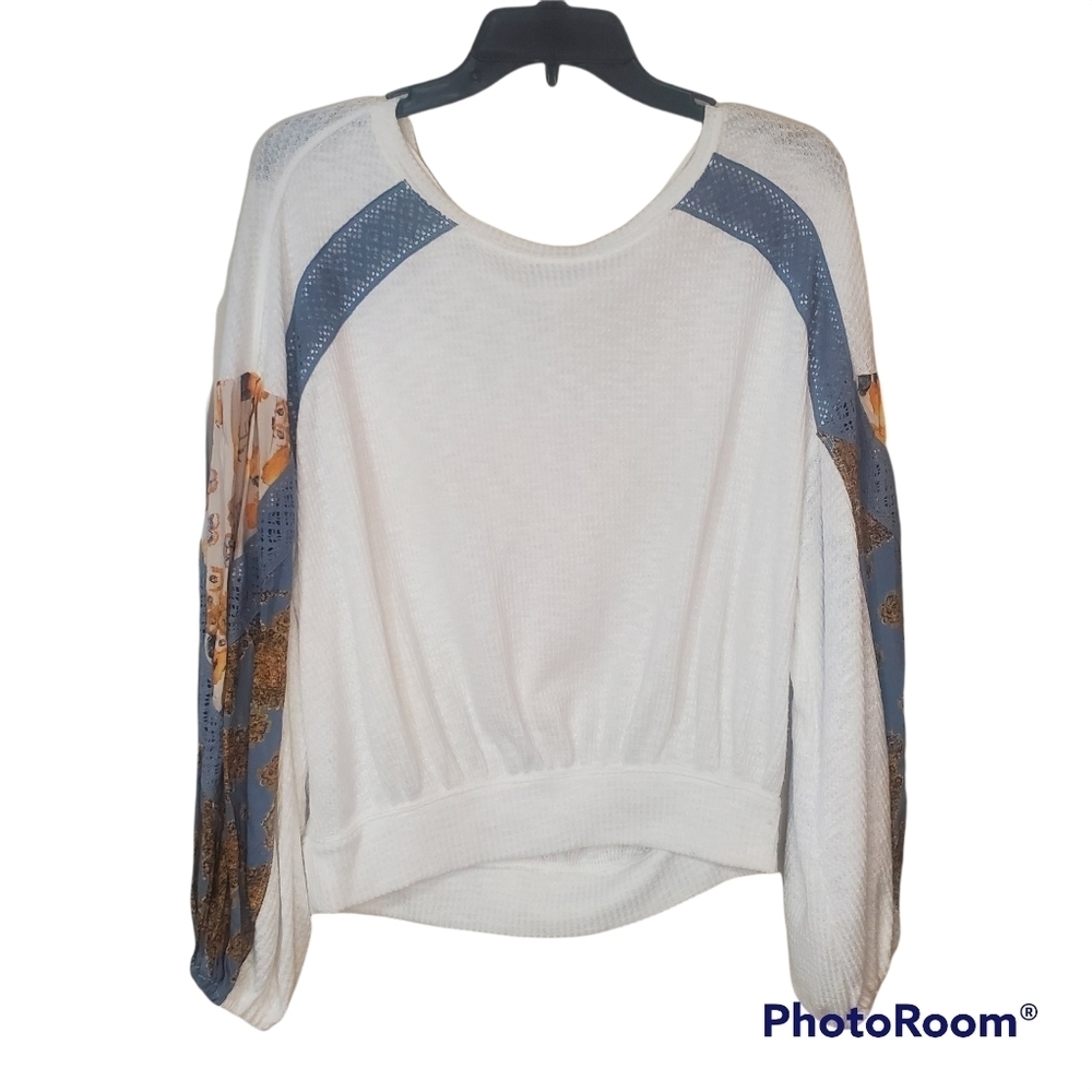 Free People oversized fit women's white knit top